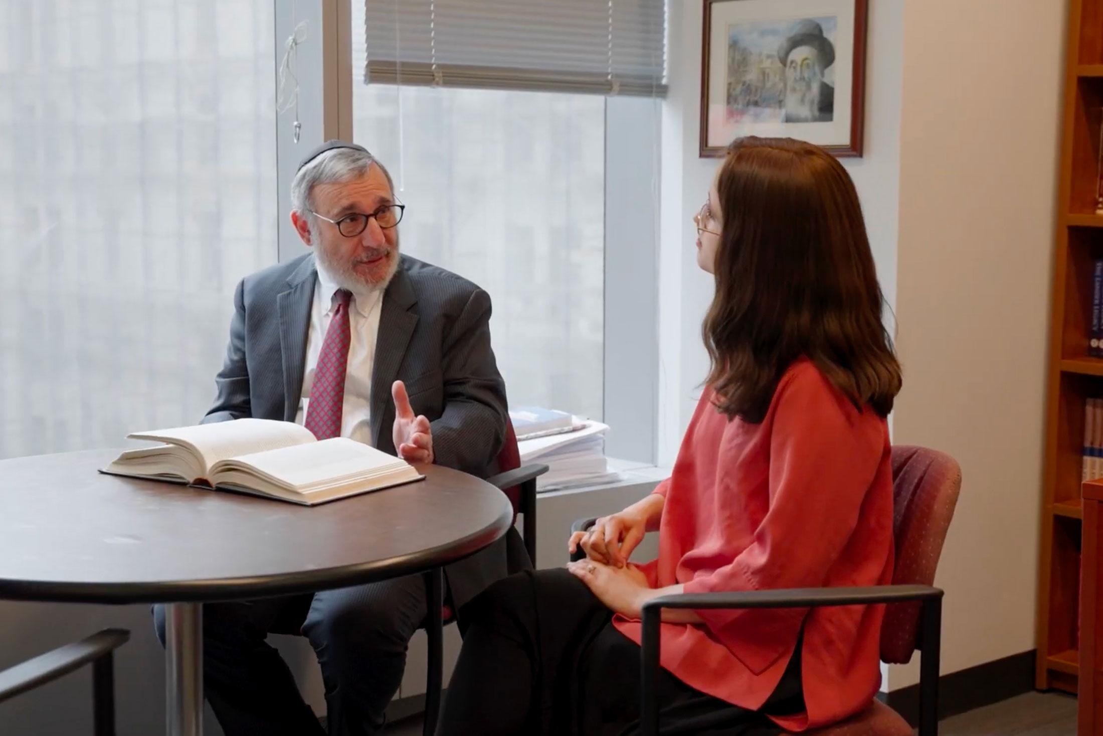 Dr Moshe Sokol meeting with student